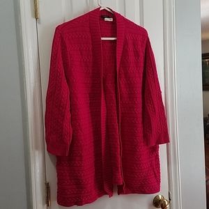 Talbot's - Berry Pink Cable Knit Cardigan